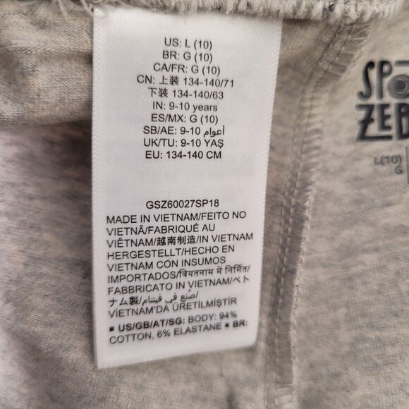 Spotted Zebra Girls Casual Zoo Animals Printed Gray Leggings Size Large (10) - Picture 5 of 9